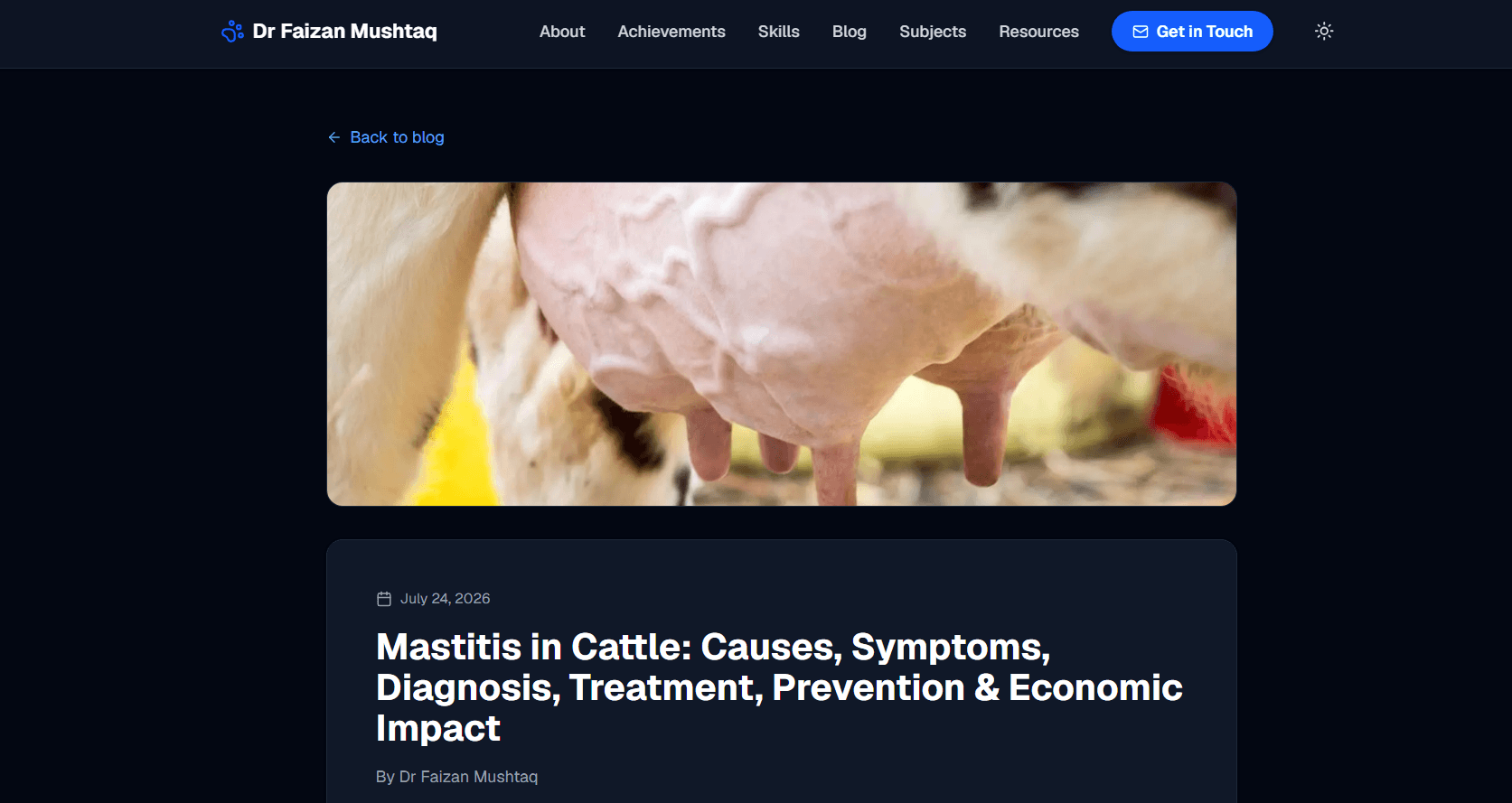 The Vet Manual Blog project screen 2